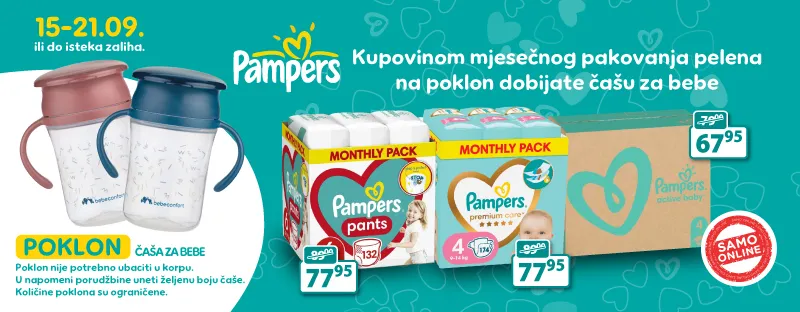 Pampers + čaša