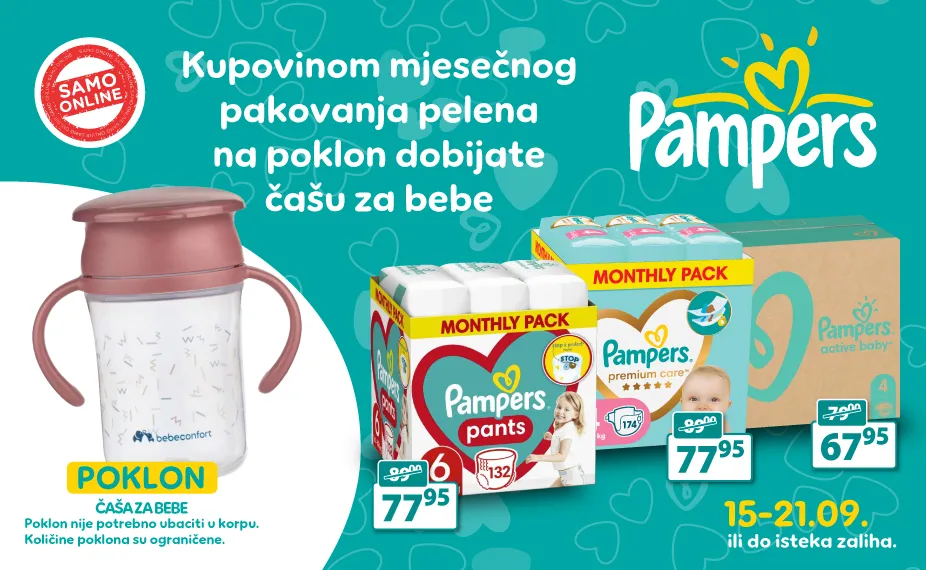 Pampers + čaša