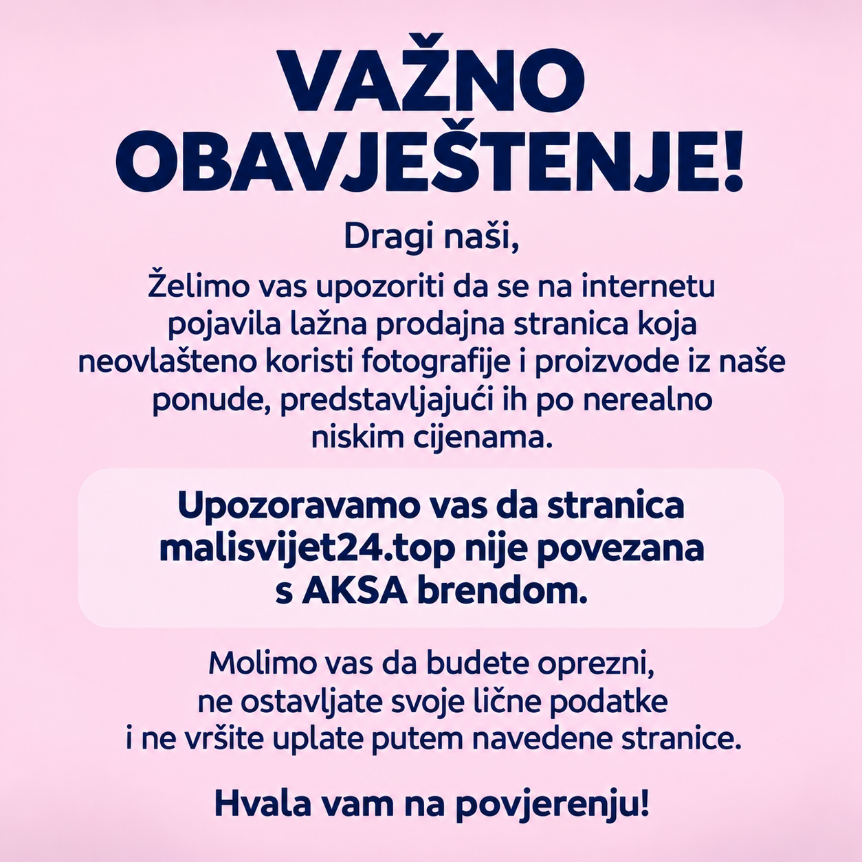 Lažni Aksa sajt