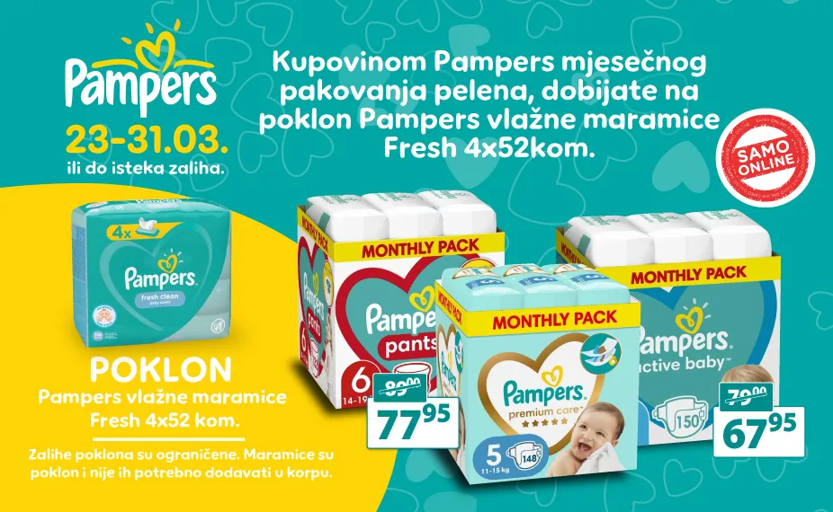Pampers monthly + maramice