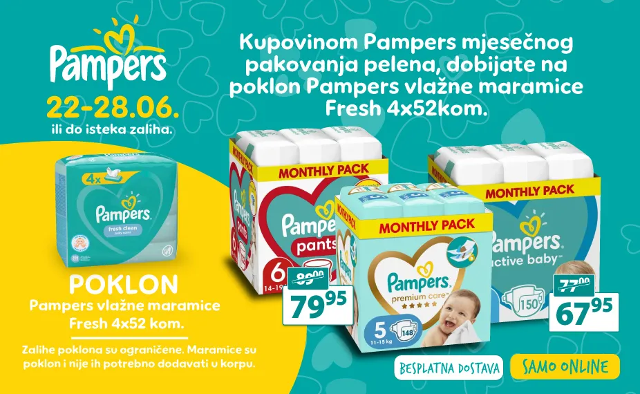 Pampers monthly + maramice