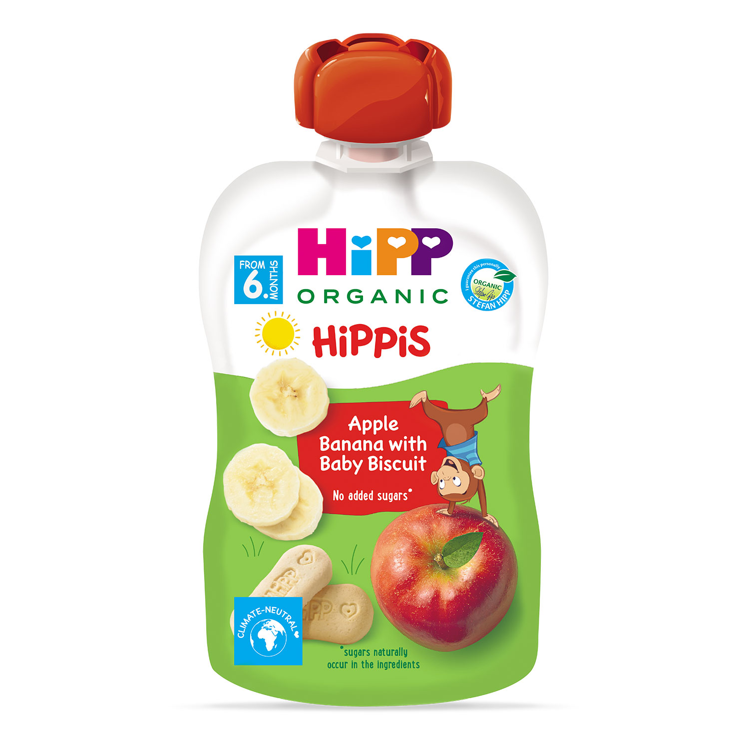 Hipp pouch jabuka, banana sa keksom 100g 