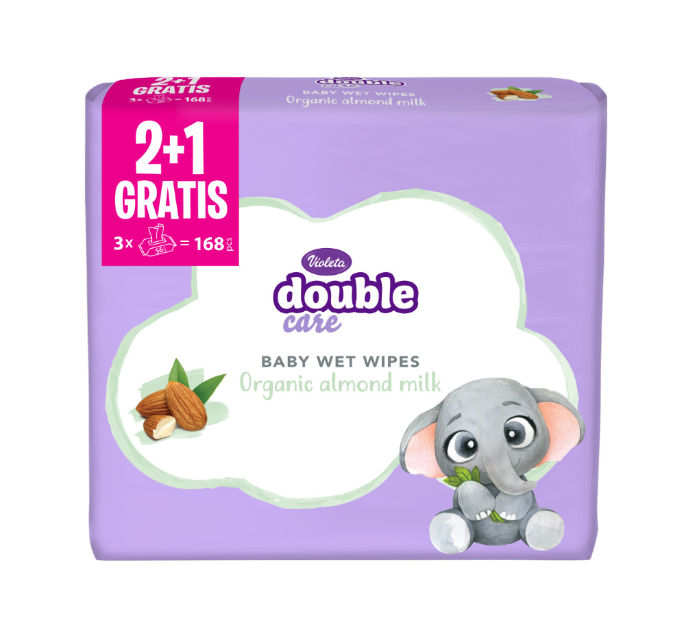 Violeta baby vlažne maramice sensitive care badem 3x56kom 