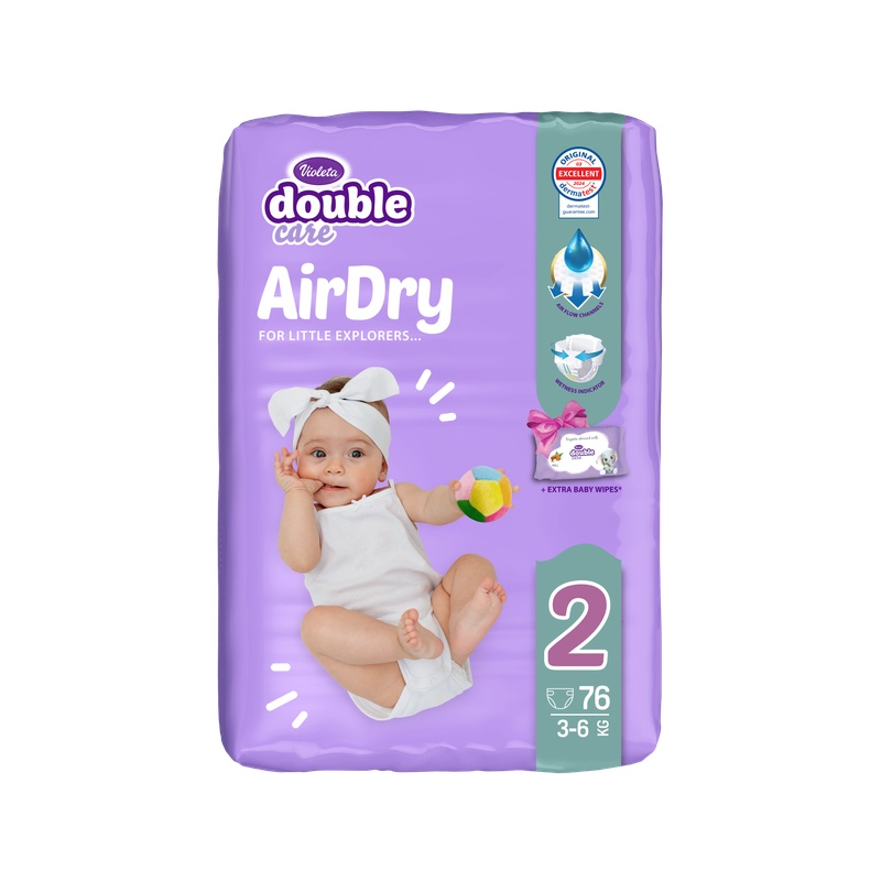 Violeta pelene double care jumbo plus 2 mini 3-6kg 76kom 