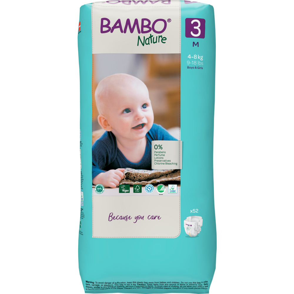 Bambo pelene Nature 3 midi 4-8kg 52kom 