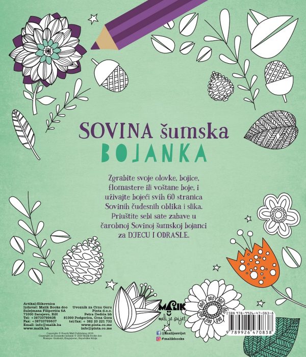 Malik knjiga Sovina šumska bojanka 