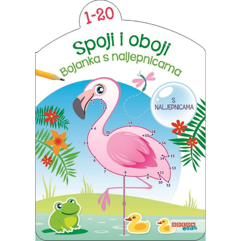 Bojanka s naljepnicama spoji i oboji 1-20 