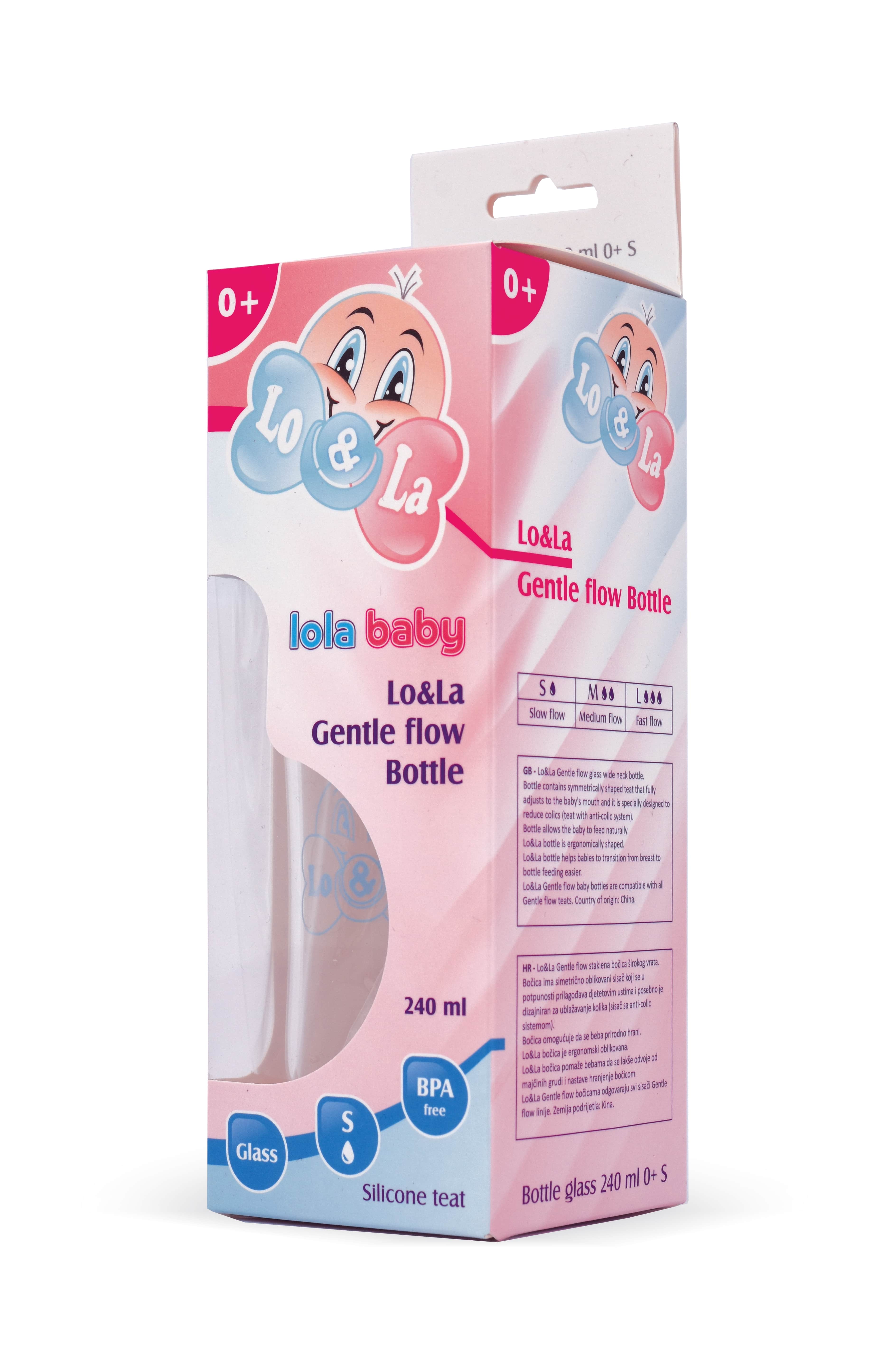 Lo&La „Gentle flow“ st bočica 240 ml, S sisač 0M+ 