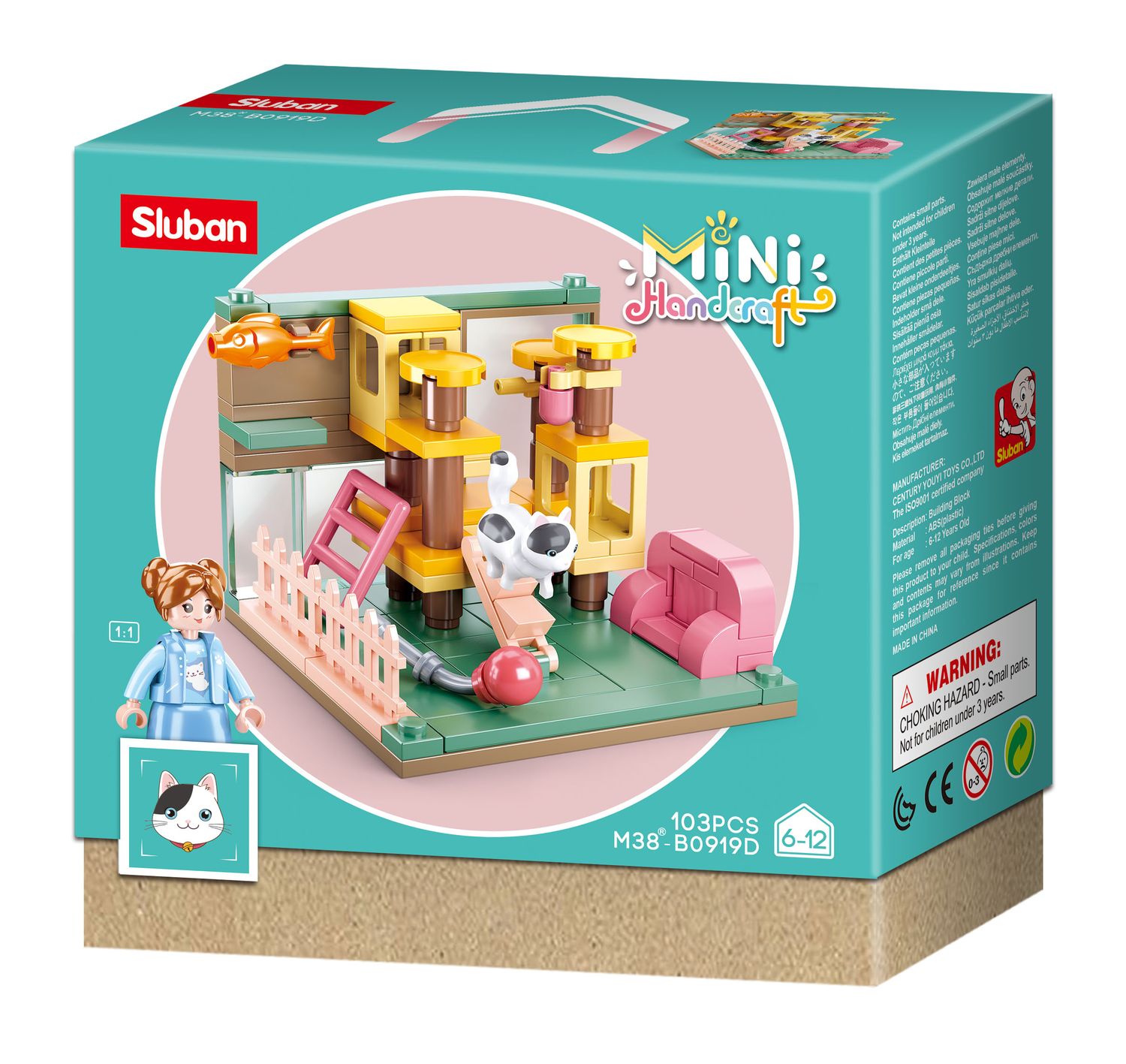 Sluban kocke, mini igralište za životinje 
