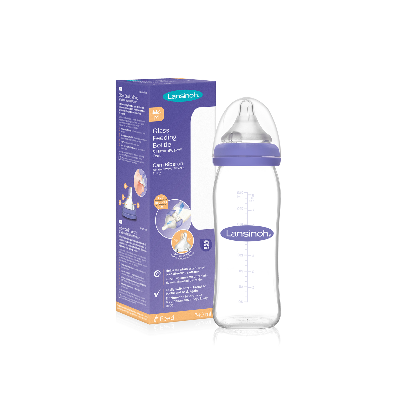 Lansinoh staklena boca 240 ml 