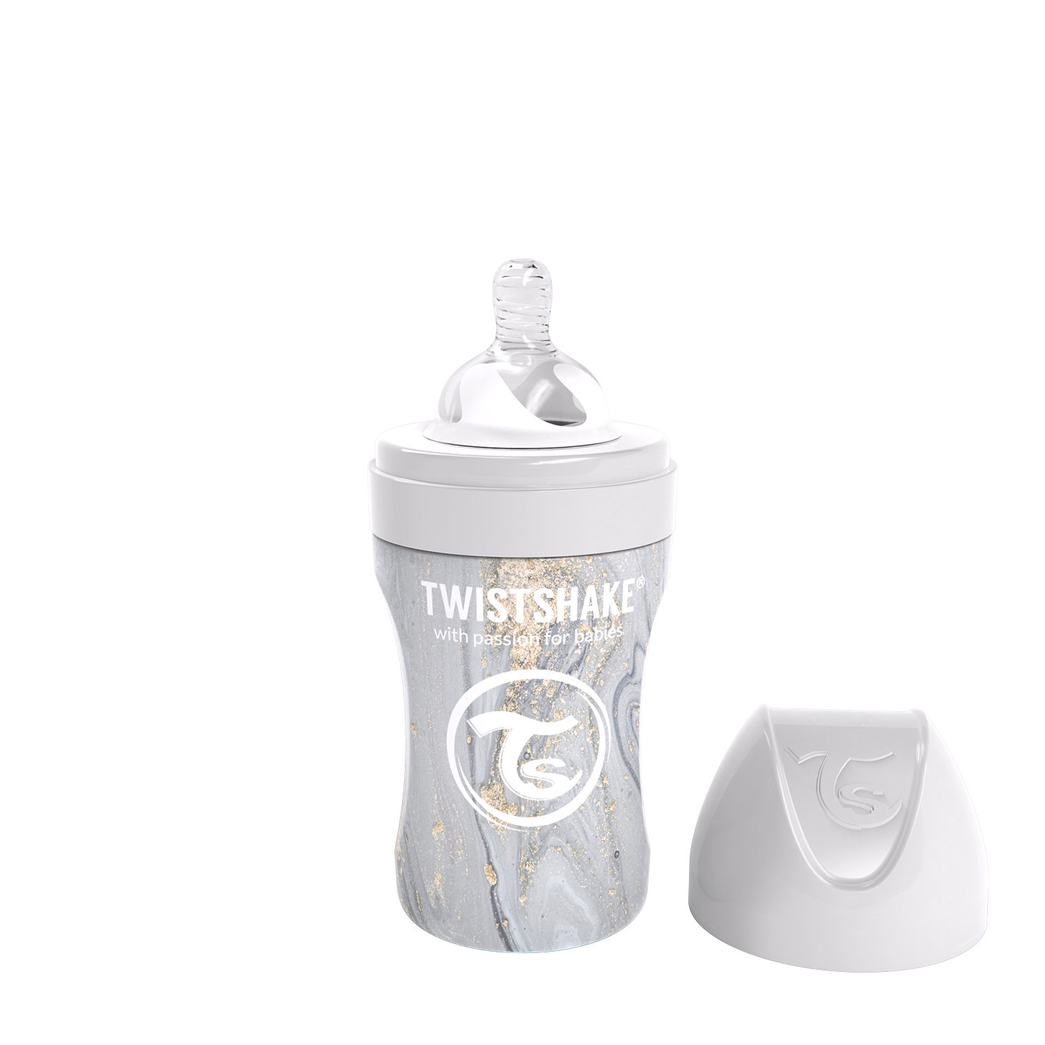 TS flasica anti-colic stainless marble grey 260ml 