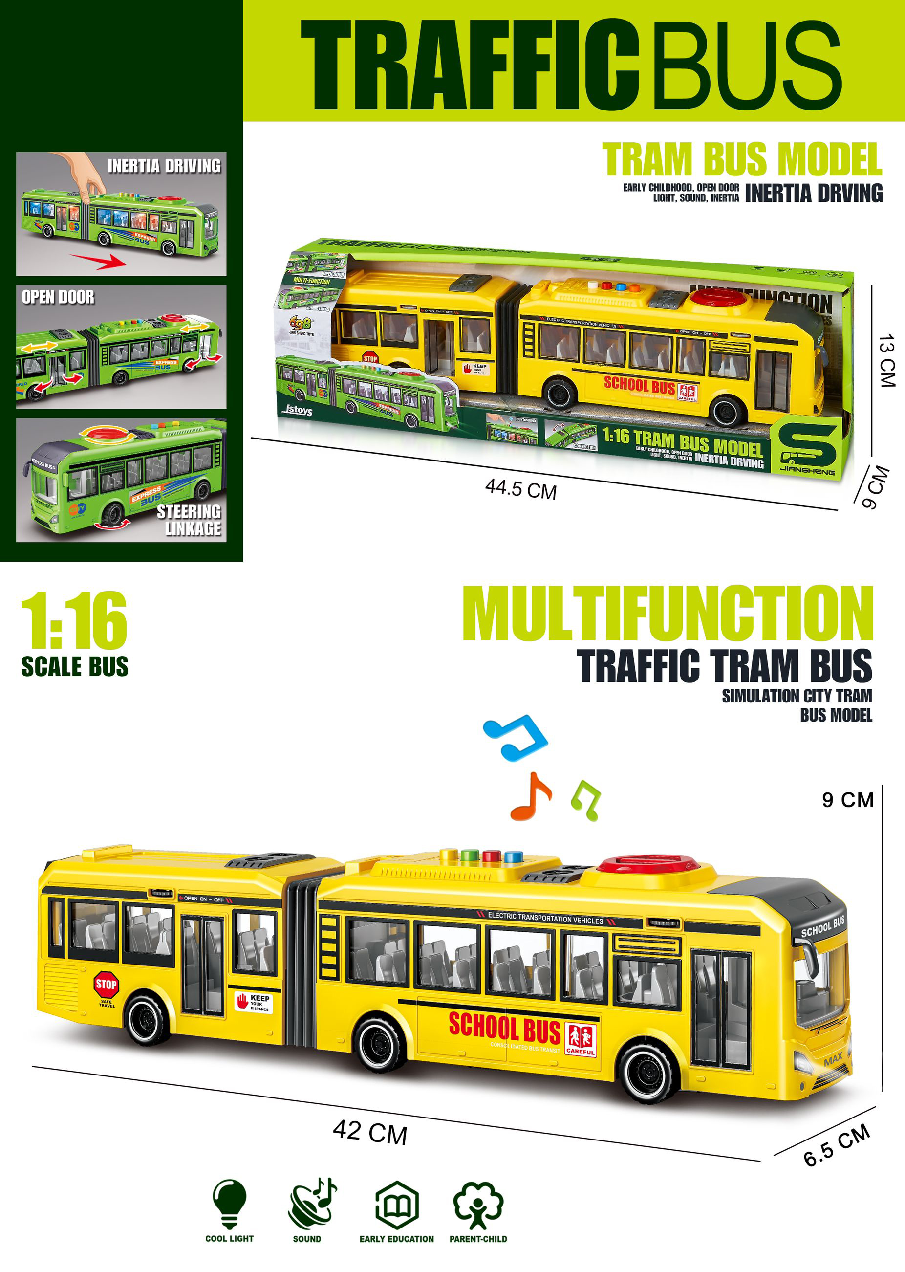 Merx igračka školski autobus sa svetlom i zvukom 