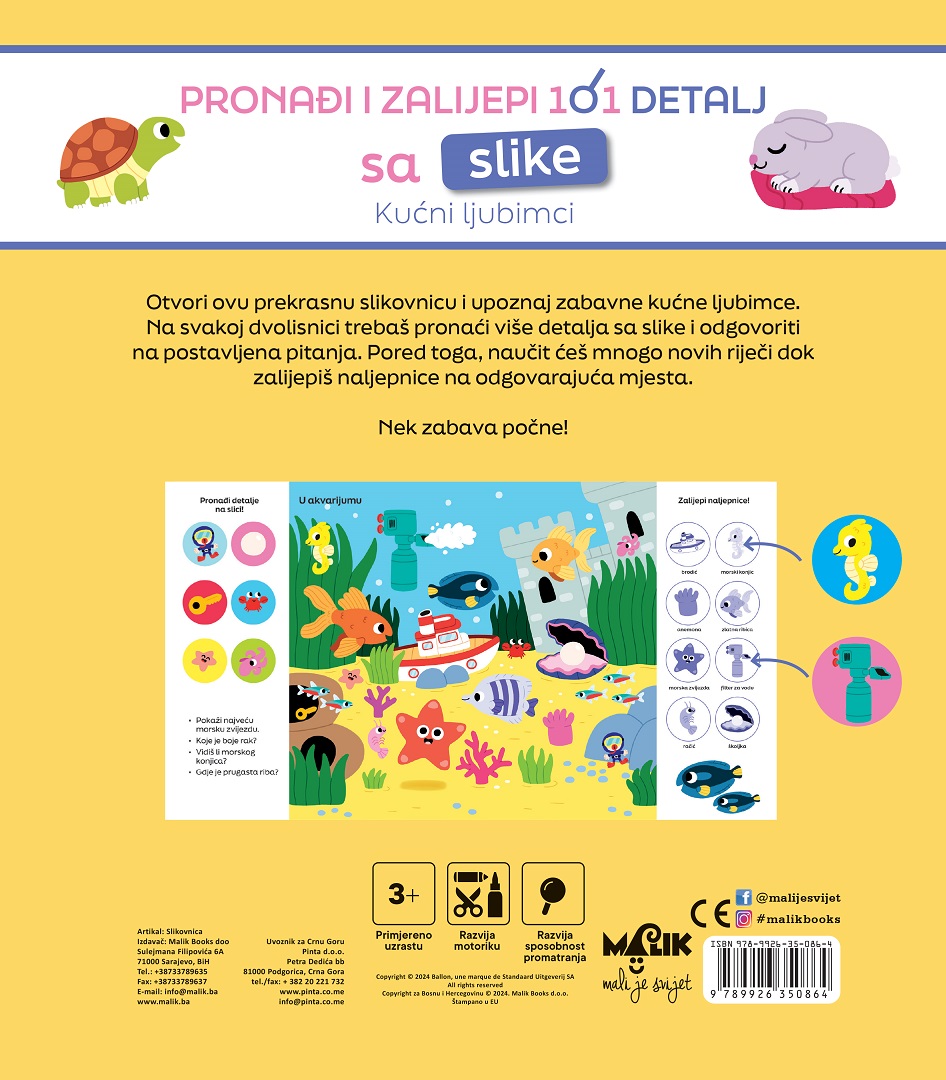 Malik Pronađi i zalijepi 101 detalj-kućni ljubimci 