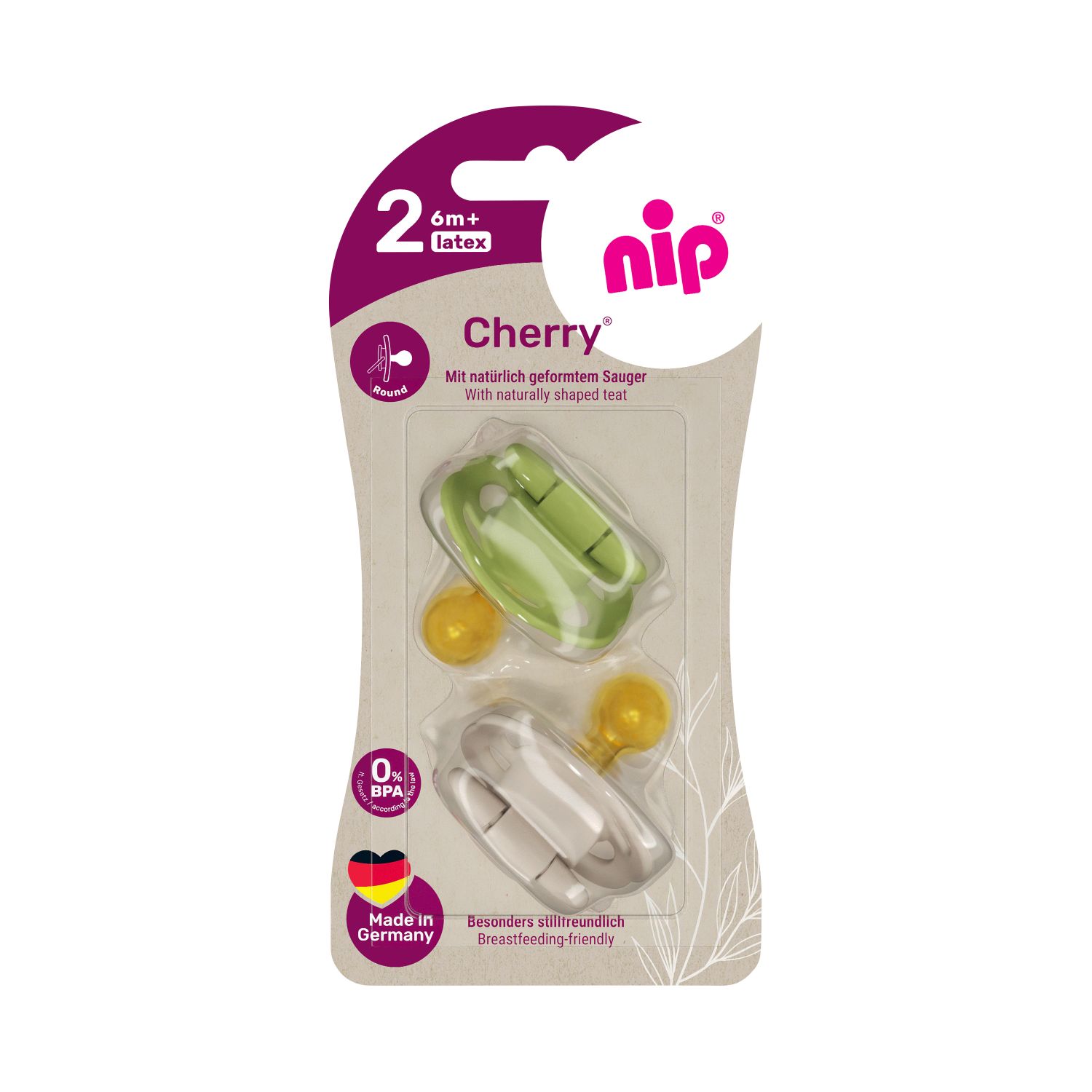 Nip laža višnjica, kaučuk, 6+m, 2 kom, mix 