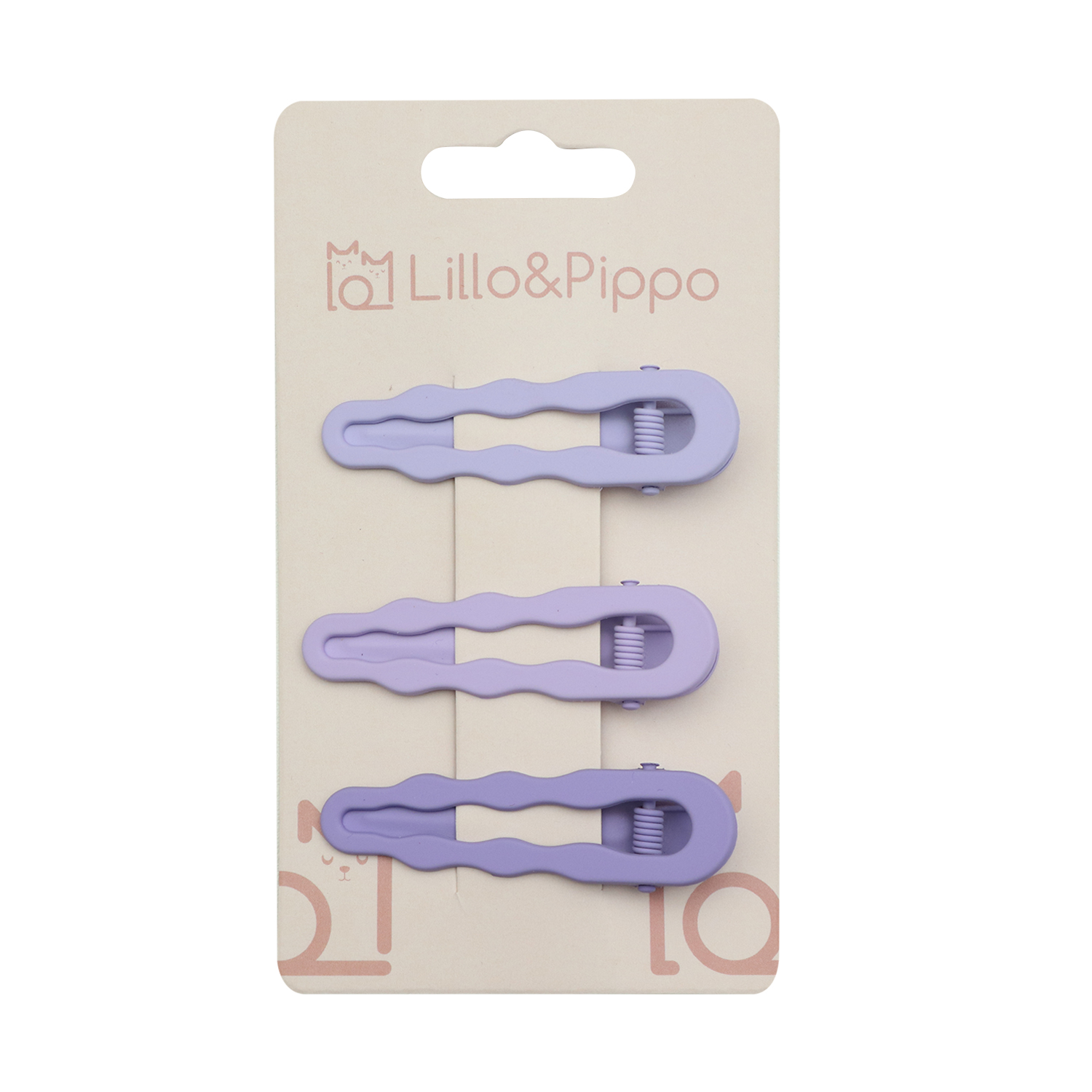 Lillo&Pippo šnalice za kosu 3/1 basic ljubičaste 