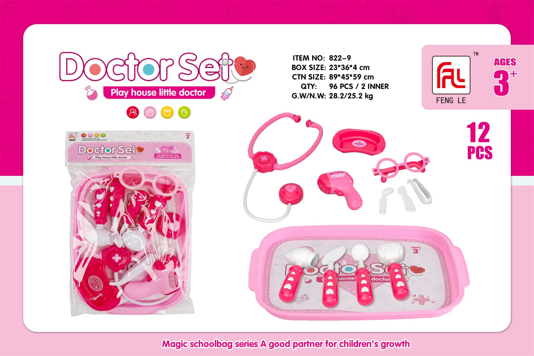 Hk Mini doktorski set, roze 