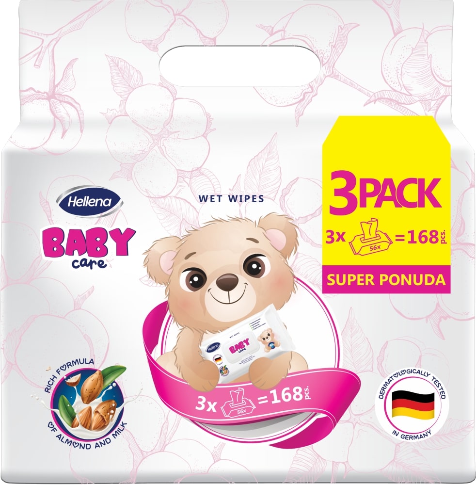 Hellena baby care vlažne maramice 3x56kom 