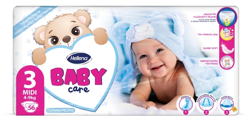 Hellena baby care pelene 3 midi 56/1 (4-9kg) 