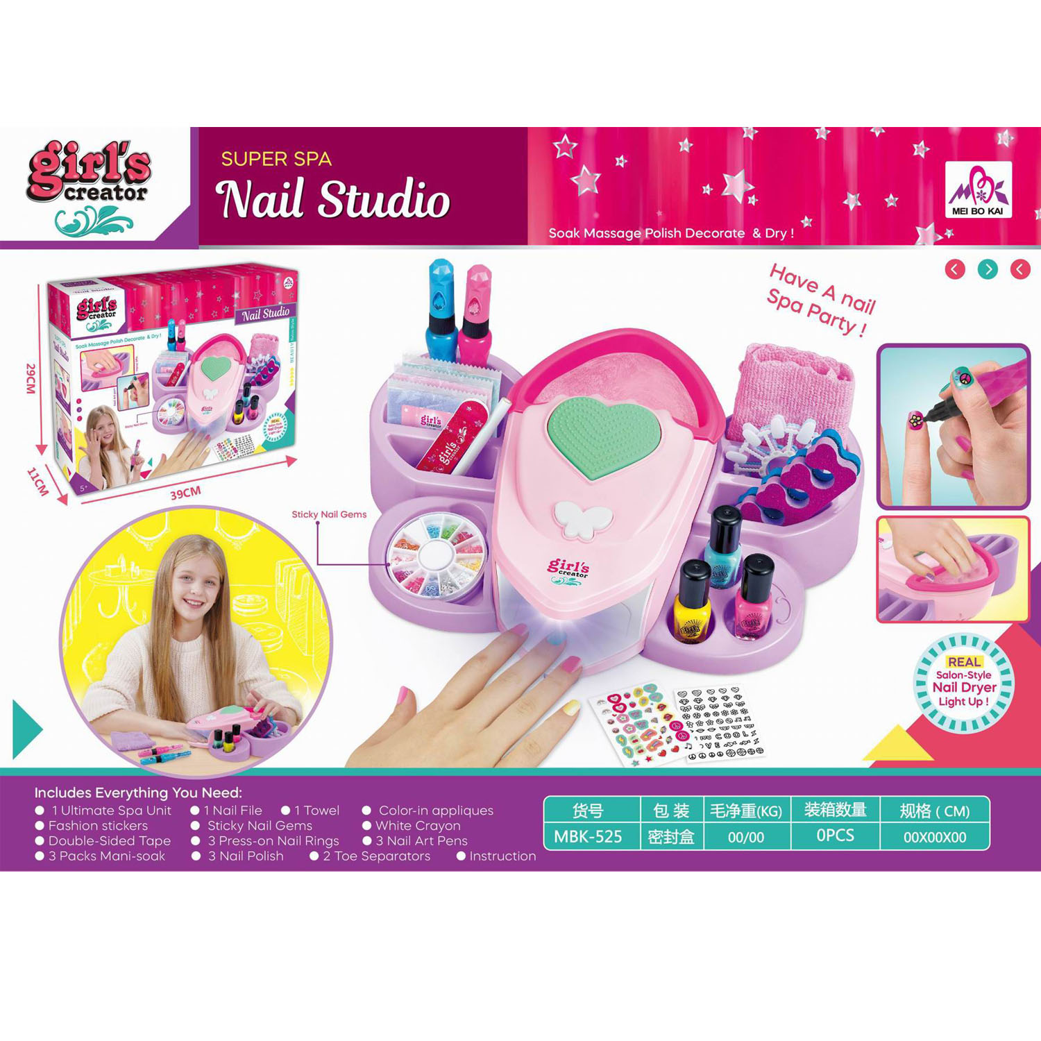 HK Mini kreativni set za manikir sa sušilicom 