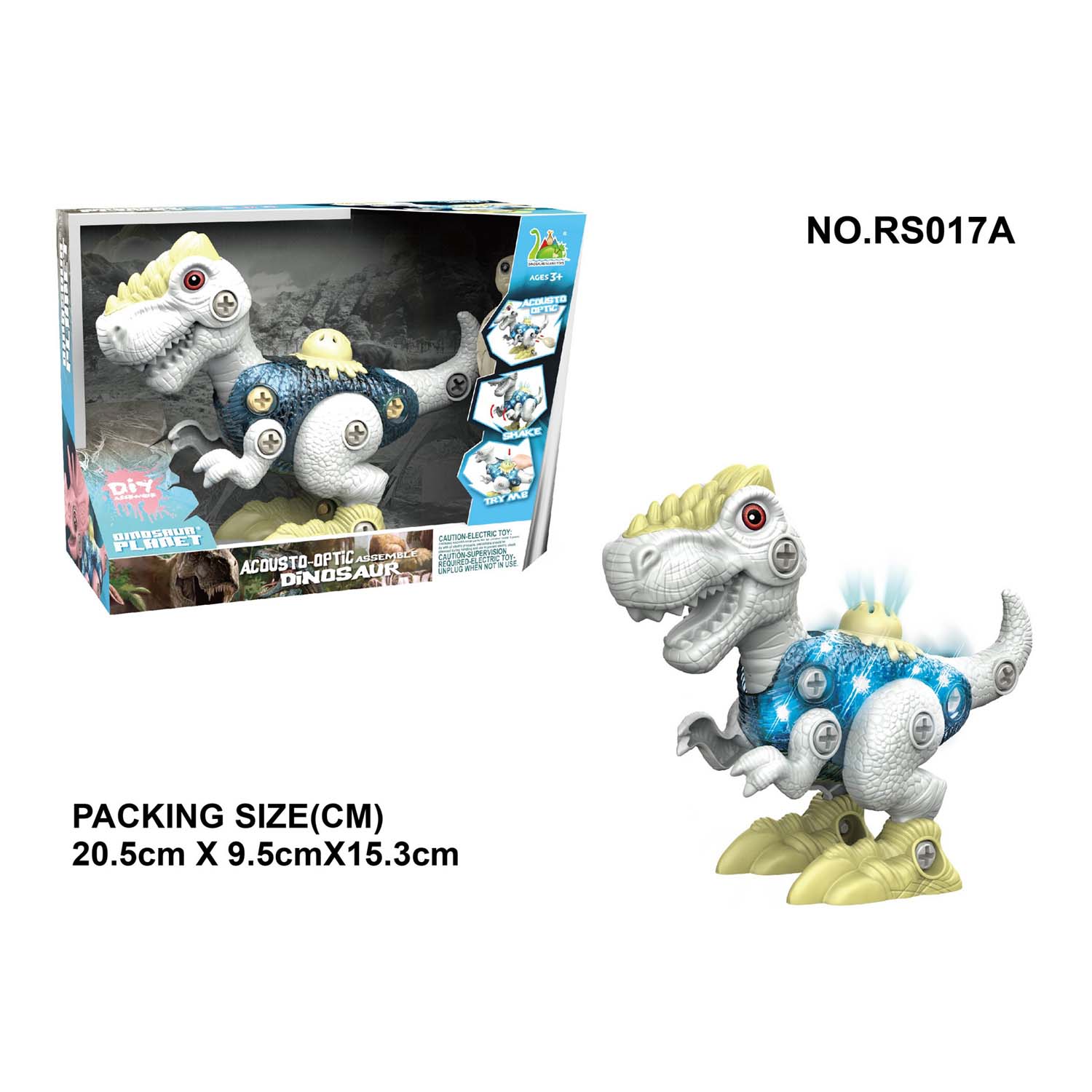 HK Mini dinosaurus uradi sam, beli 