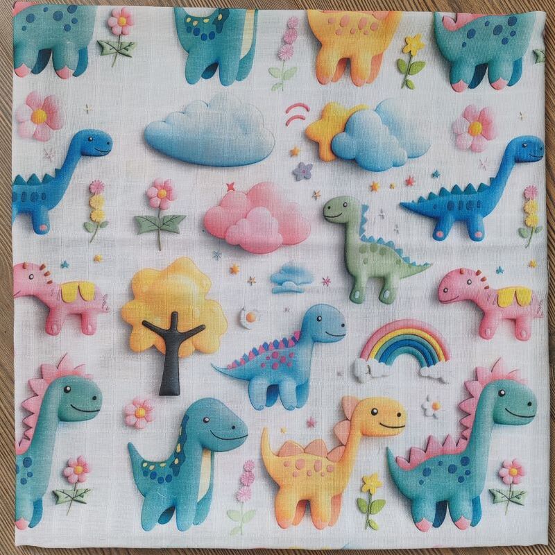 Lillo&Pippo muslin pelena 75x75cm, Dino park 
