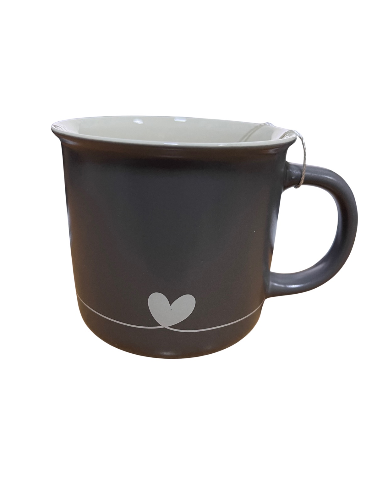 Cute&Cool HOME keramička šolja tamnosiva srce390ml 