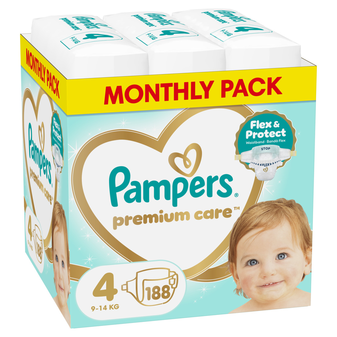 Pampers pelene Prem. Care monthly S4 9-4kg 188kom 