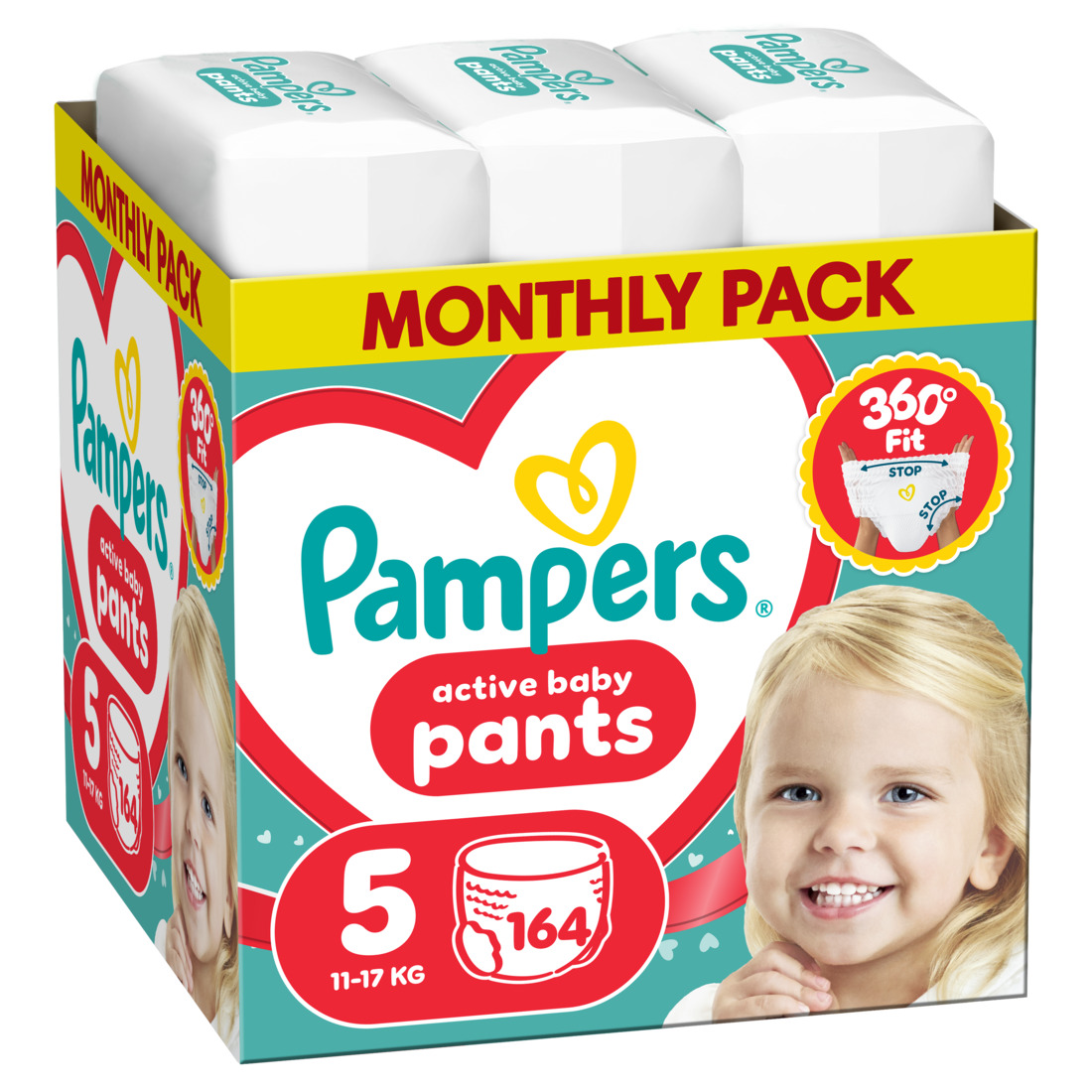 Pampers pants pelene monthly S5, 11-17kg 164 kom 