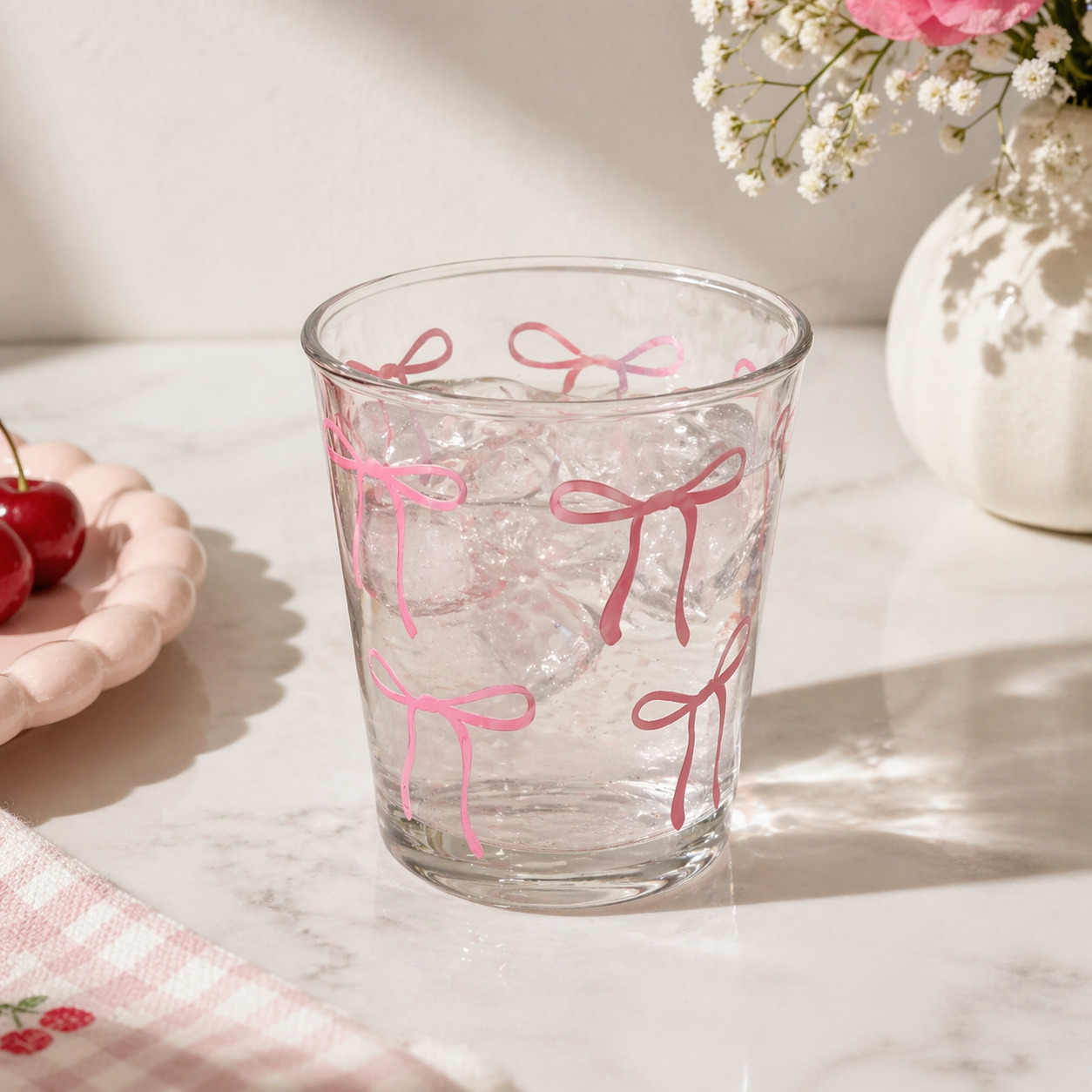 Cute&Cool HOME staklena čaša mašnice, 350ml 
