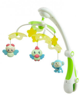 Baby Mix muzička vrteška vesele životinjice zelena