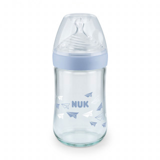 Nuk staklena flašica NS 240ml, sil 0-6m 