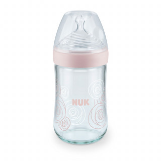 Nuk staklena flašica NS 240ml, sil 0-6m