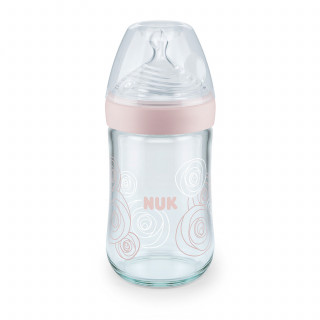 Nuk staklena flašica NS 240ml, sil 0-6m 