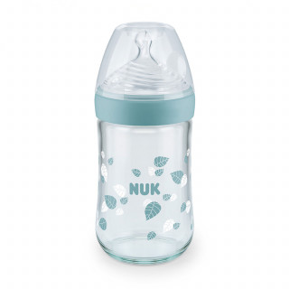 Nuk staklena flašica NS 240ml, sil 0-6m 