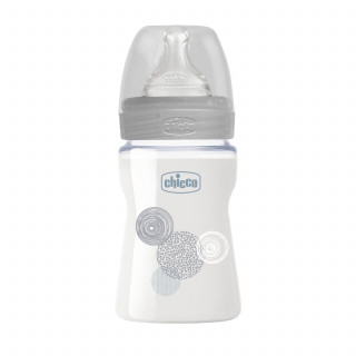 Chicco WB staklena flašica 150ml, silikon, siva 