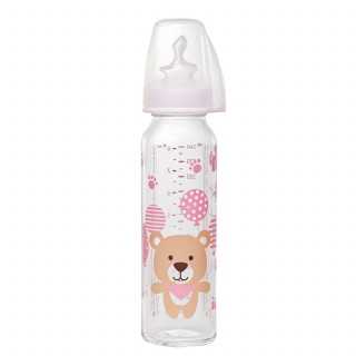 Nip flašica 250ml sil.cucla za mlijeko 0m+,devojčica