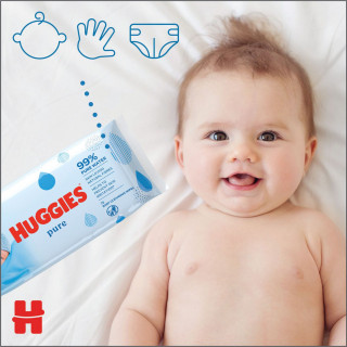 Huggies baby vlažne maramice pure 3x56kom 