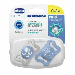 Chicco laža Micro,silikon,0-2m,plava,2kom 