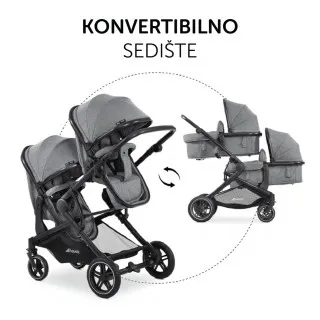 Hauck kolica za blizance Atlantic Twin, Grey 