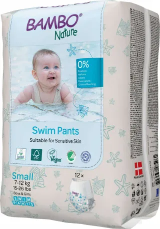 Bambo Nature gacice za kupanje S, 7-12 kg, 12kom 