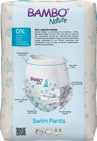 Bambo Nature gacice za kupanje S, 7-12 kg, 12kom 