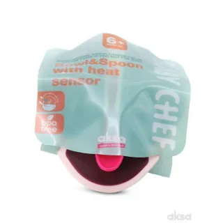 Baby Chef set činija i kašika roze 