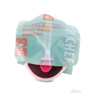 Baby Chef set činija i kašika roze 