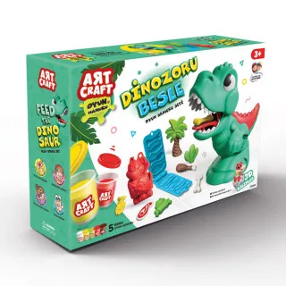 Dede plastelin art craft nahrani dinosaurusa 