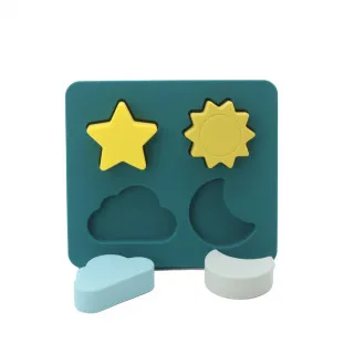 Baby Chef silikonske puzzle nebo, tamno plavo 
