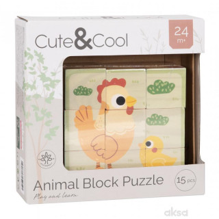 Cute&Cool drvena igračka slagalica blokovi