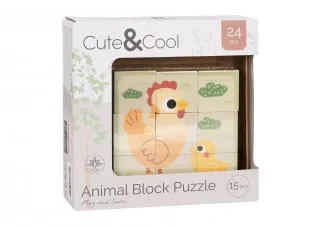 Cute&Cool drvena igračka slagalica blokovi 