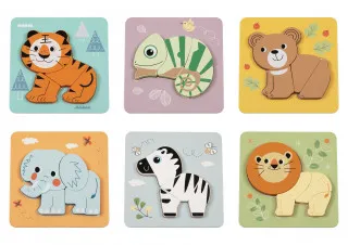 Cute&Cool drvena igračka slagalica umetaljka, 6kom 