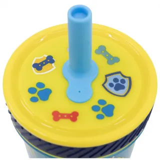 Stor čaša sa silikonskom slamčicom 370ml PawPatrol 