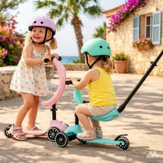 Cute&cool Mini Deluxe Scooter 4 in 1, Pink 